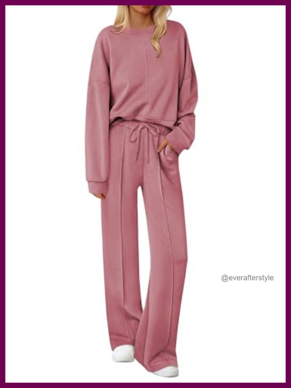 Ekouaer Women 2-Piece Long Sleeve Pajama Set Soft Lounge Sleepwear Pjs